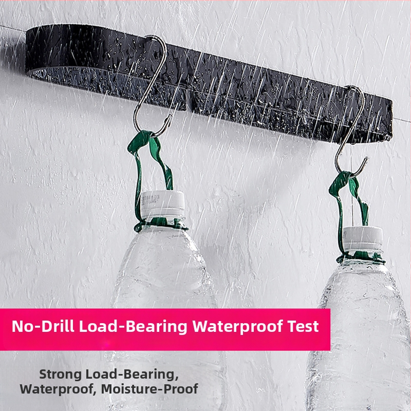 Държач за кърпи за баня, американски стил, без пробиване, еднопрътен (материал: алуминий; повърхност: спрей пластика; товар: 15 кг; 1 слой)