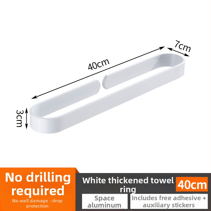 Държач за кърпи за баня, американски стил, без пробиване, еднопрътен (материал: алуминий; повърхност: спрей пластика; товар: 15 кг; 1 слой)