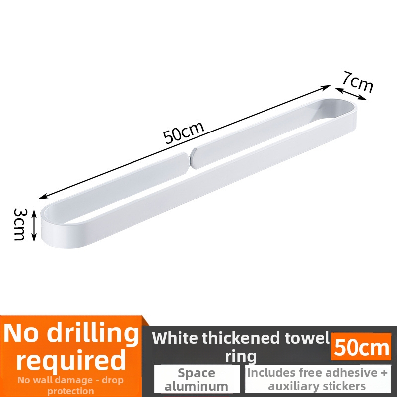 Държач за кърпи за баня, американски стил, без пробиване, еднопрътен (материал: алуминий; повърхност: спрей пластика; товар: 15 кг; 1 слой)
