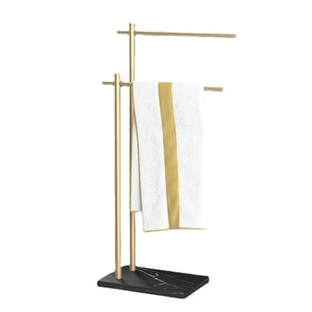 Стойка за кърпи за баня — алуминиева сплав, 2 слоя, носимост до 20 кг, окислена повърхност, модерен минималистичен стил