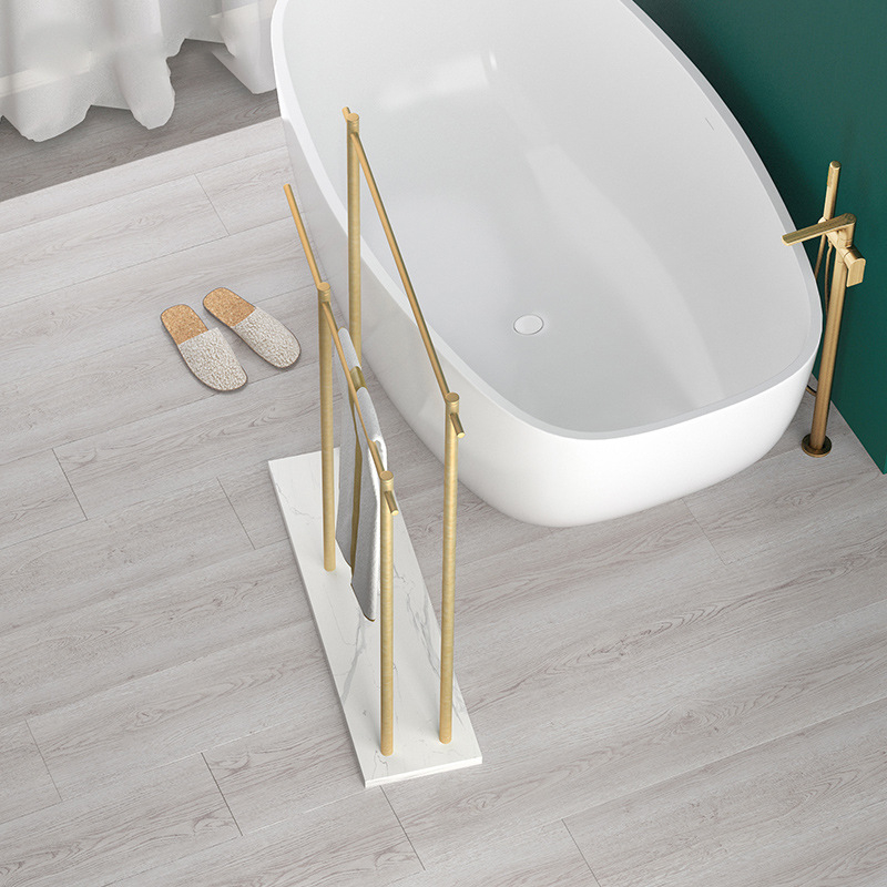 Стойка за кърпи за баня — алуминиева сплав, 2 слоя, носимост до 20 кг, окислена повърхност, модерен минималистичен стил