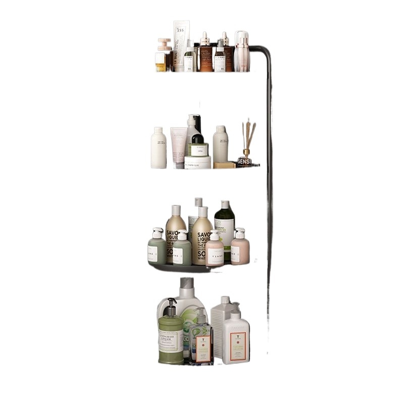 Padlón álló fürdőszobai tároló, háromszög alakú, 5 szint, 304 rozsdamentes acél, felület: műanyag porlasztott bevonat, CE tanúsítvány