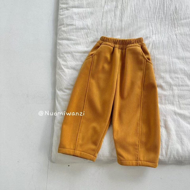 Pantaloni sport pentru copii corduroy, material poliester moale, talie inalta cu banda elastica, iarna 2025, pentru fete 3–8 ani