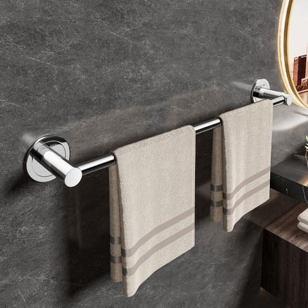 Стойка за кърпи за баня, пластмасова, единична тръба, монтаж без пробиване