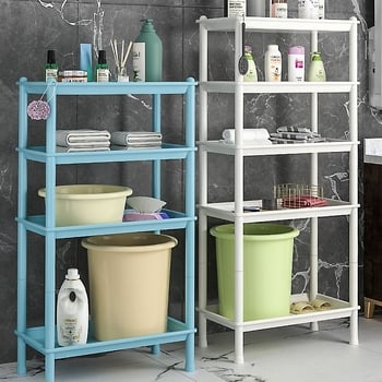 Πλαστικό ράφι αποθήκευσης μπάνιου, επιδαπέδιο, πολυεπίπεδο, απλό και μοντέρνο, πιστοποίηση CE