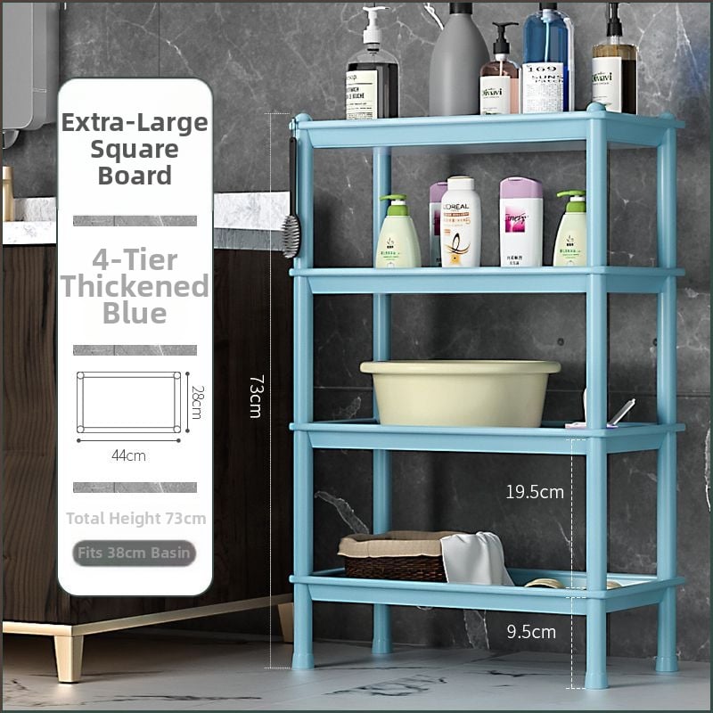 Πλαστικό ράφι αποθήκευσης μπάνιου, επιδαπέδιο, πολυεπίπεδο, απλό και μοντέρνο, πιστοποίηση CE