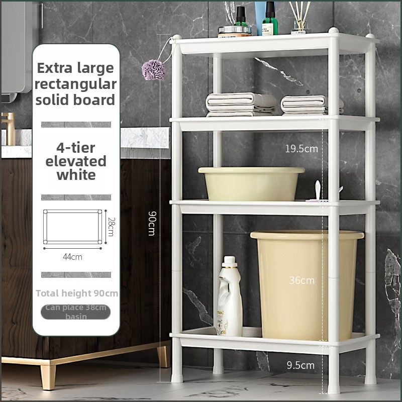 Πλαστικό ράφι αποθήκευσης μπάνιου, επιδαπέδιο, πολυεπίπεδο, απλό και μοντέρνο, πιστοποίηση CE