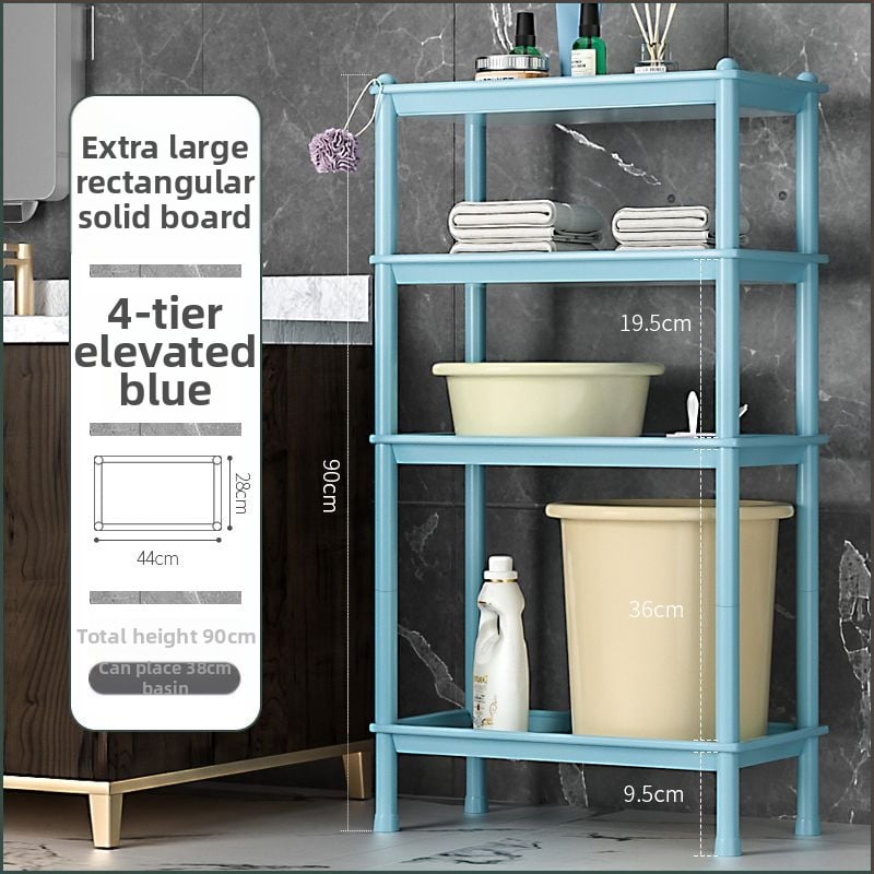 Πλαστικό ράφι αποθήκευσης μπάνιου, επιδαπέδιο, πολυεπίπεδο, απλό και μοντέρνο, πιστοποίηση CE