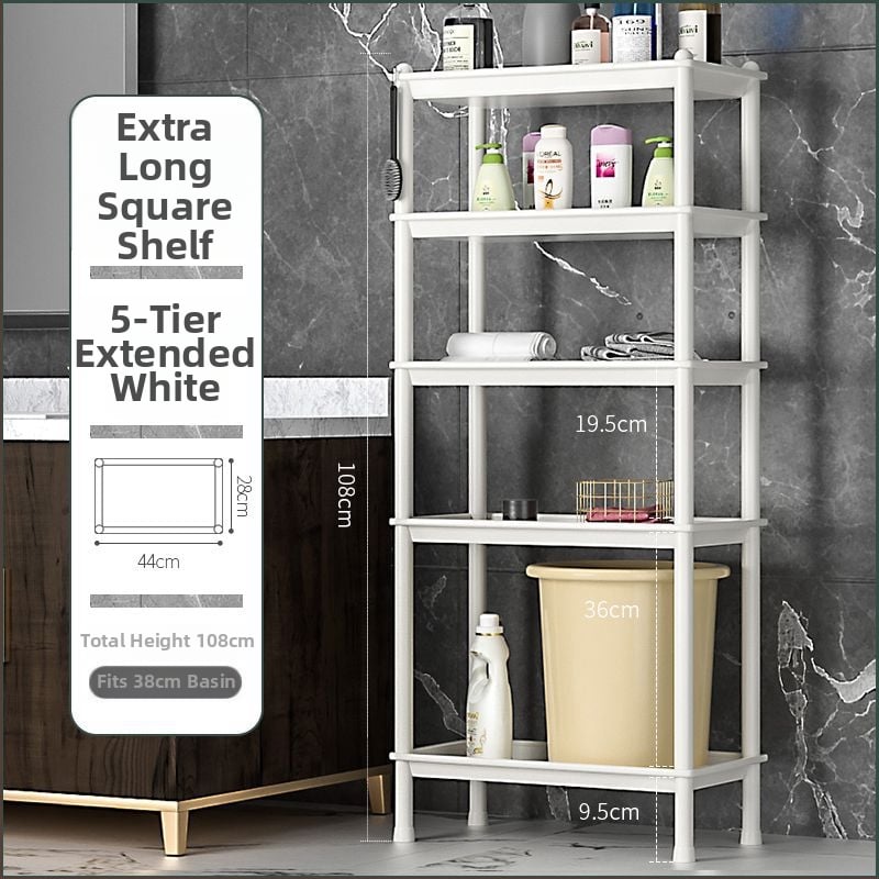 Πλαστικό ράφι αποθήκευσης μπάνιου, επιδαπέδιο, πολυεπίπεδο, απλό και μοντέρνο, πιστοποίηση CE