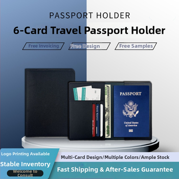 Θήκη διαβατηρίου από PU δέρμα με προσαρμοζόμενο λογότυπο, προστασία από κλοπή, οργανωτής εγγράφων για ταξίδια, unisex
