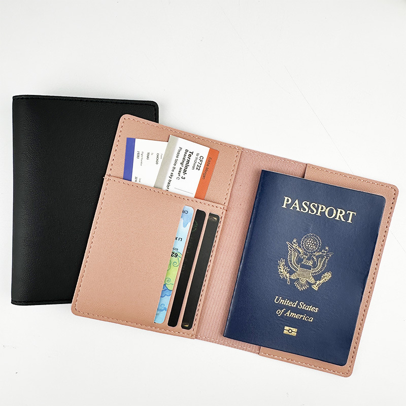 Θήκη διαβατηρίου από PU δέρμα με προσαρμοζόμενο λογότυπο, προστασία από κλοπή, οργανωτής εγγράφων για ταξίδια, unisex