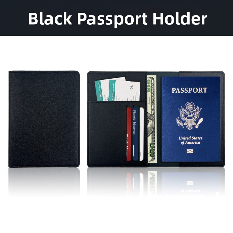 Θήκη διαβατηρίου από PU δέρμα με προσαρμοζόμενο λογότυπο, προστασία από κλοπή, οργανωτής εγγράφων για ταξίδια, unisex