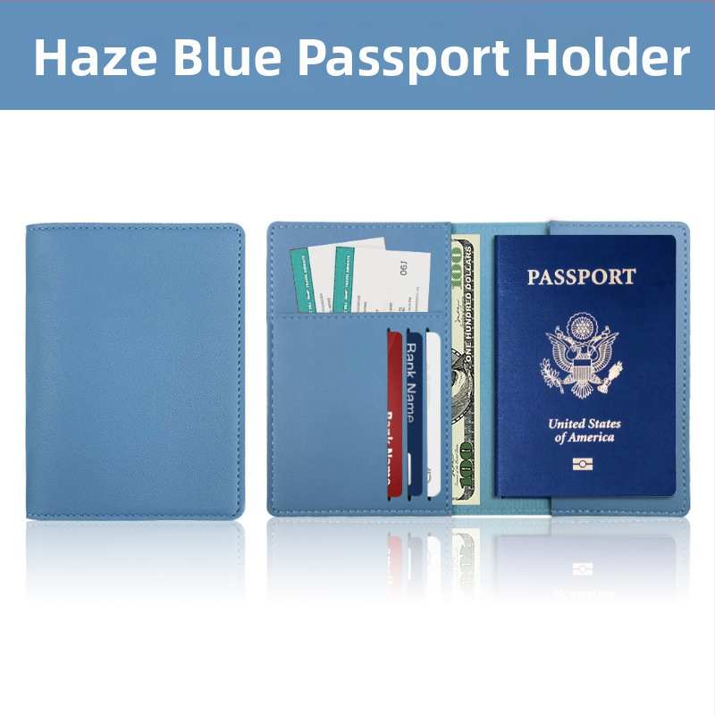 Θήκη διαβατηρίου από PU δέρμα με προσαρμοζόμενο λογότυπο, προστασία από κλοπή, οργανωτής εγγράφων για ταξίδια, unisex