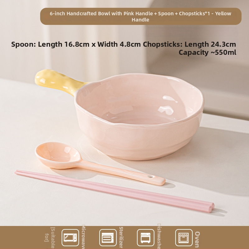 Keramická misa s úchytkou v farebnom bloku — nepravidelný tvar, jednofarebný vzor, mikrovlnka vhodné, moderný minimalistický štýl, porcia pre jednu osobu