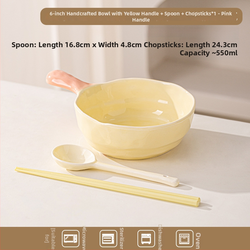 Keramická misa s úchytkou v farebnom bloku — nepravidelný tvar, jednofarebný vzor, mikrovlnka vhodné, moderný minimalistický štýl, porcia pre jednu osobu