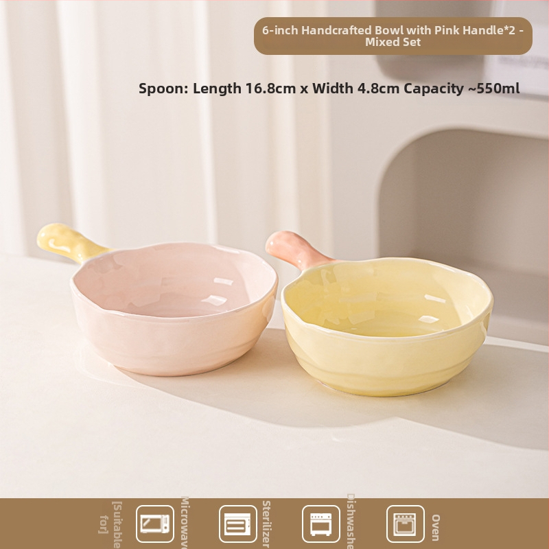 Keramická misa s úchytkou v farebnom bloku — nepravidelný tvar, jednofarebný vzor, mikrovlnka vhodné, moderný minimalistický štýl, porcia pre jednu osobu