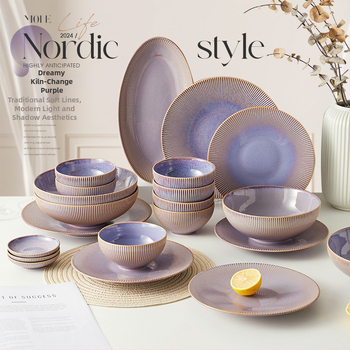 JIWOO keramická súprava riadu: misky, nordický štýl, guľatý tvar, vhodný do mikrovlnky