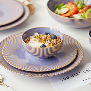 JIWOO keramická súprava riadu: misky, nordický štýl, guľatý tvar, vhodný do mikrovlnky