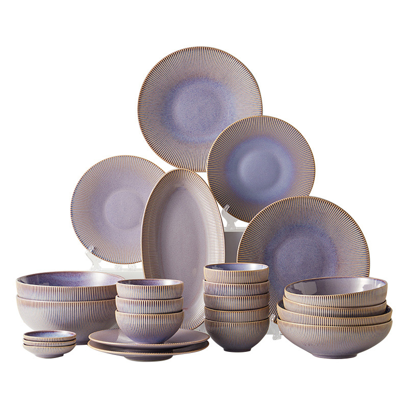 JIWOO keramická súprava riadu: misky, nordický štýl, guľatý tvar, vhodný do mikrovlnky