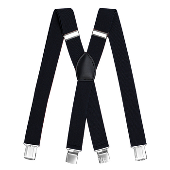 Bretele pentru bărbați cu clipsuri, cruce pe spate, lungime reglabilă, material țesut, 4 clipsuri