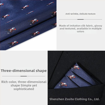 Kabatas lakatiņš ar izšūtu karikatūru dzīvnieku motīvu, poliesters, izšuvums, dizains atbilst kaklaitei, standarta kaklaites platums