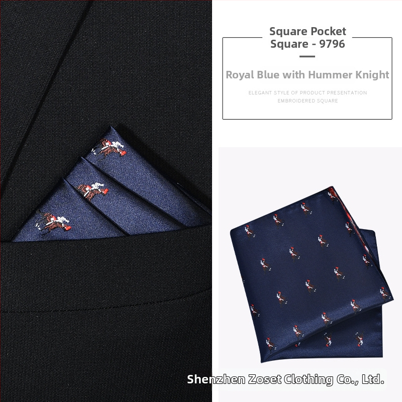 Kabatas lakatiņš ar izšūtu karikatūru dzīvnieku motīvu, poliesters, izšuvums, dizains atbilst kaklaitei, standarta kaklaites platums