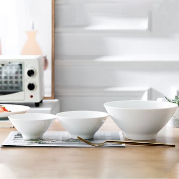 Zdjela za ramen od Jingdezhen bone china, okruglog oblika, underglaze završna obrada, pogodna za mikrovalnu pećnicu