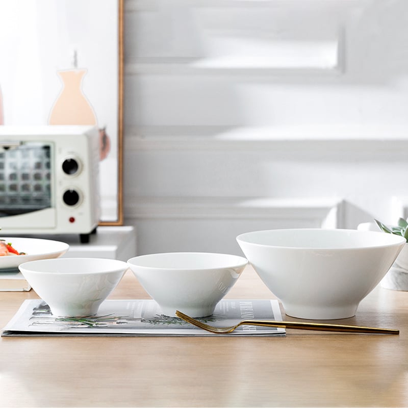 Zdjela za ramen od Jingdezhen bone china, okruglog oblika, underglaze završna obrada, pogodna za mikrovalnu pećnicu