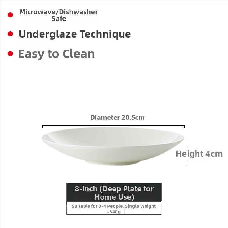 Zdjela za ramen od Jingdezhen bone china, okruglog oblika, underglaze završna obrada, pogodna za mikrovalnu pećnicu