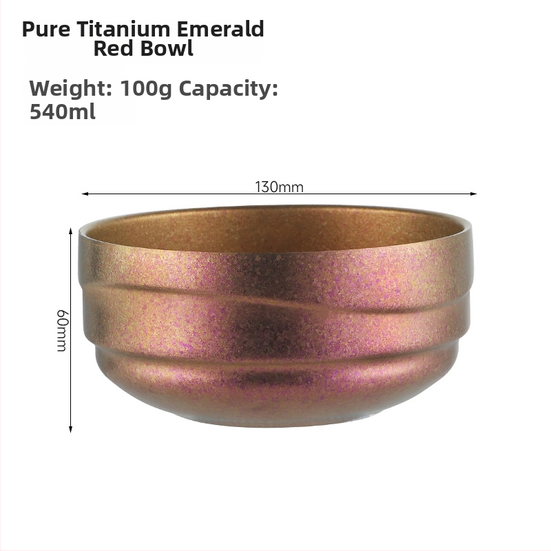 Dvojvrstvový titánový set misiek pre vonkajšie použitie – luxusné riady, povrch Crystal Ice Flower, guľatý tvar