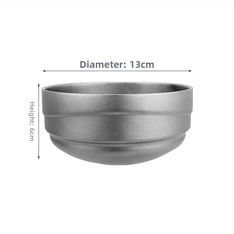 Dvojvrstvový titánový set misiek pre vonkajšie použitie – luxusné riady, povrch Crystal Ice Flower, guľatý tvar