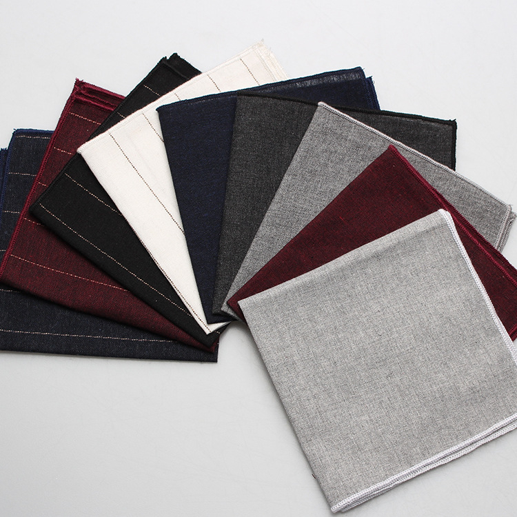 Kabatas lakatiņš no kokvilnas džakarda, pruhots un vienkrāsains raksts, vīrietim, Ler zīmols, pavasaris 2023