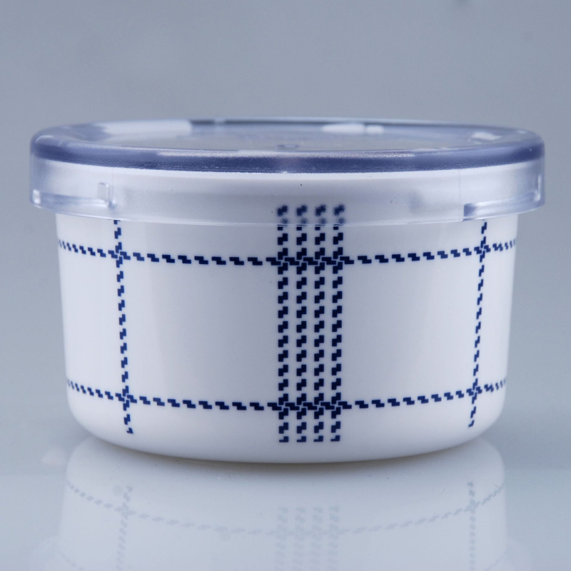 Trodjelni melamin set zdjela za nudle s motivom cvijeta breskve i kutija za ručak, kružnog oblika