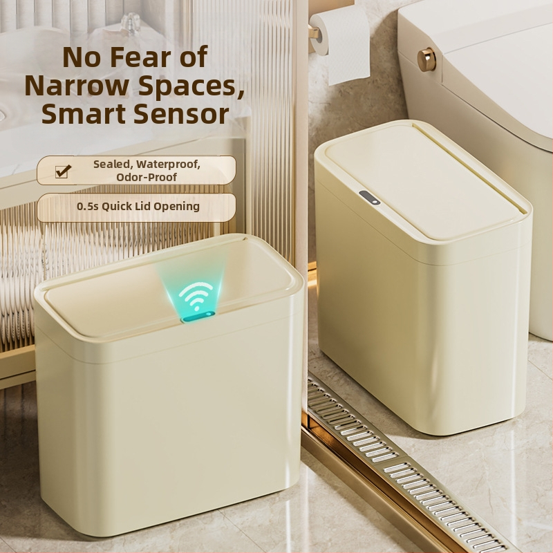 Gudrs atkritumu tvertnes ar induktīvu atvēršanu, tilpums 13–17 L, PP, piemērots dzīvojamai istabai, guļamistabai, birojam, hotelim un virtuvei