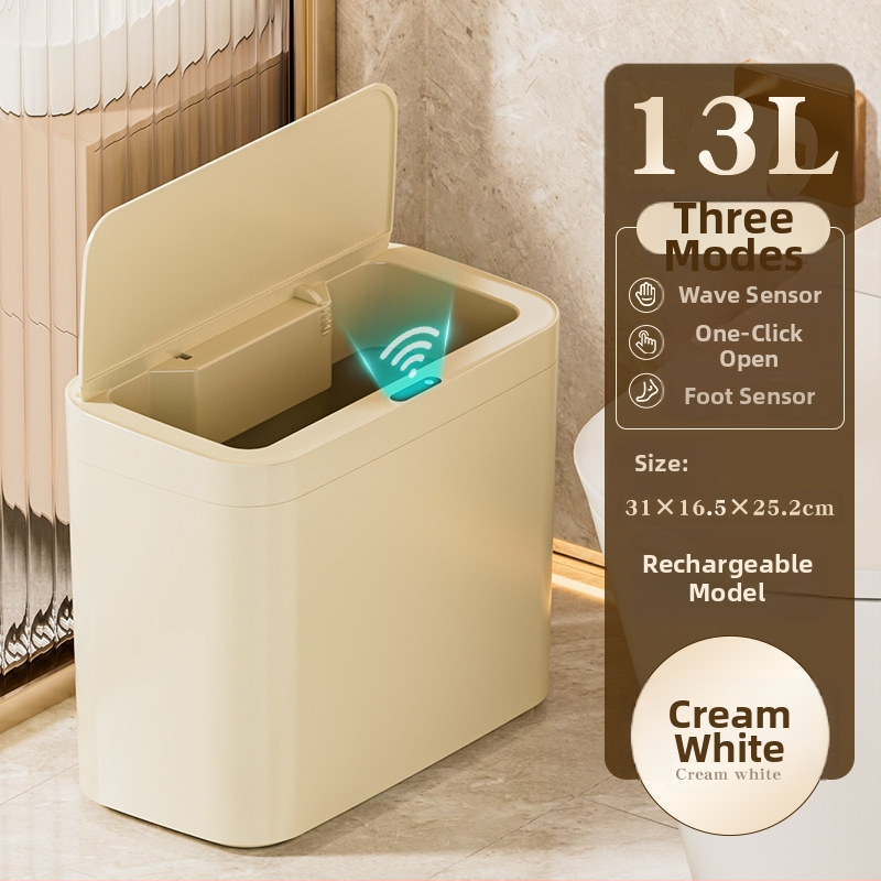 Nutikas induktsiooniga avanev prügikast, 13–17 L, PP, sobib elutoale, magamistuppa, kontorile, hotellile ja köögile