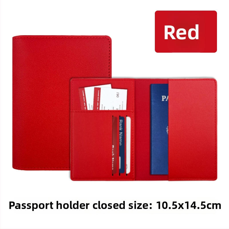 Θήκη διαβατηρίου από PU δέρμα με επένδυση πολυεστέρα, μονόχρωμο σχέδιο, κατάλληλη για άνδρες και γυναίκες