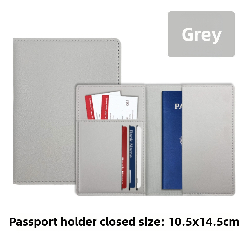 Θήκη διαβατηρίου από PU δέρμα με επένδυση πολυεστέρα, μονόχρωμο σχέδιο, κατάλληλη για άνδρες και γυναίκες