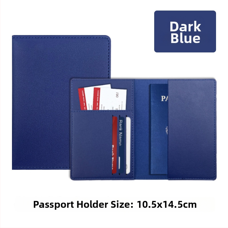 Θήκη διαβατηρίου από PU δέρμα με επένδυση πολυεστέρα, μονόχρωμο σχέδιο, κατάλληλη για άνδρες και γυναίκες