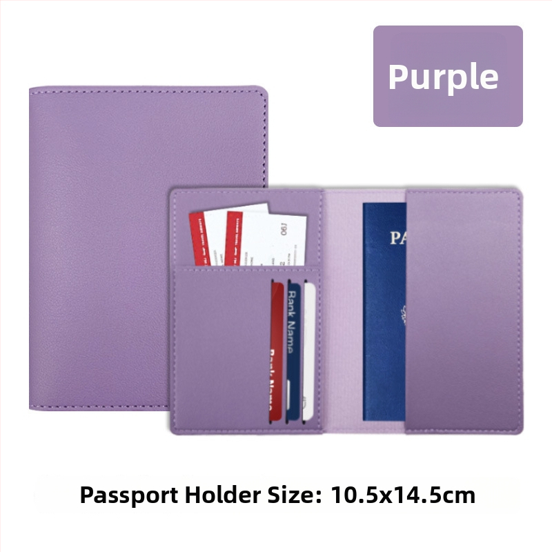 Θήκη διαβατηρίου από PU δέρμα με επένδυση πολυεστέρα, μονόχρωμο σχέδιο, κατάλληλη για άνδρες και γυναίκες