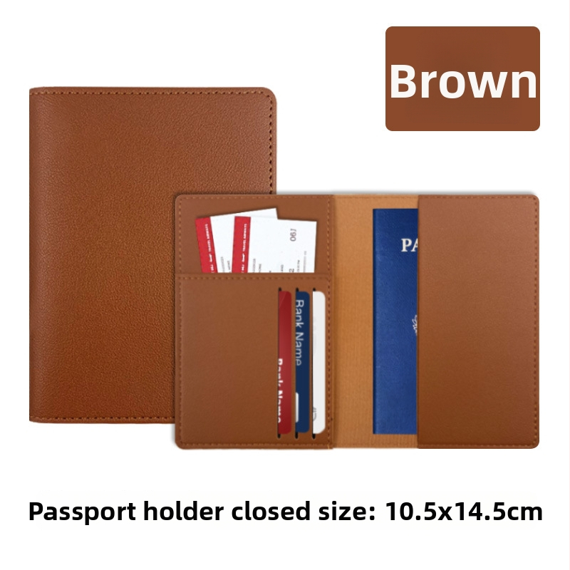 Θήκη διαβατηρίου από PU δέρμα με επένδυση πολυεστέρα, μονόχρωμο σχέδιο, κατάλληλη για άνδρες και γυναίκες