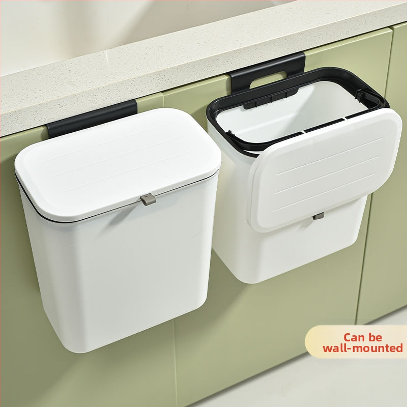 Sieninis šiukšlių dėklas vonios kambariui su pasukamu dangteliu, plastikinis, cilindrinė forma, talpa iki 4 L