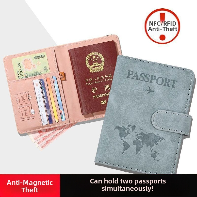 Držiteľ pasu s RFID ochranou proti krádeži, z syntetickej kože, PU podšívka, unisex