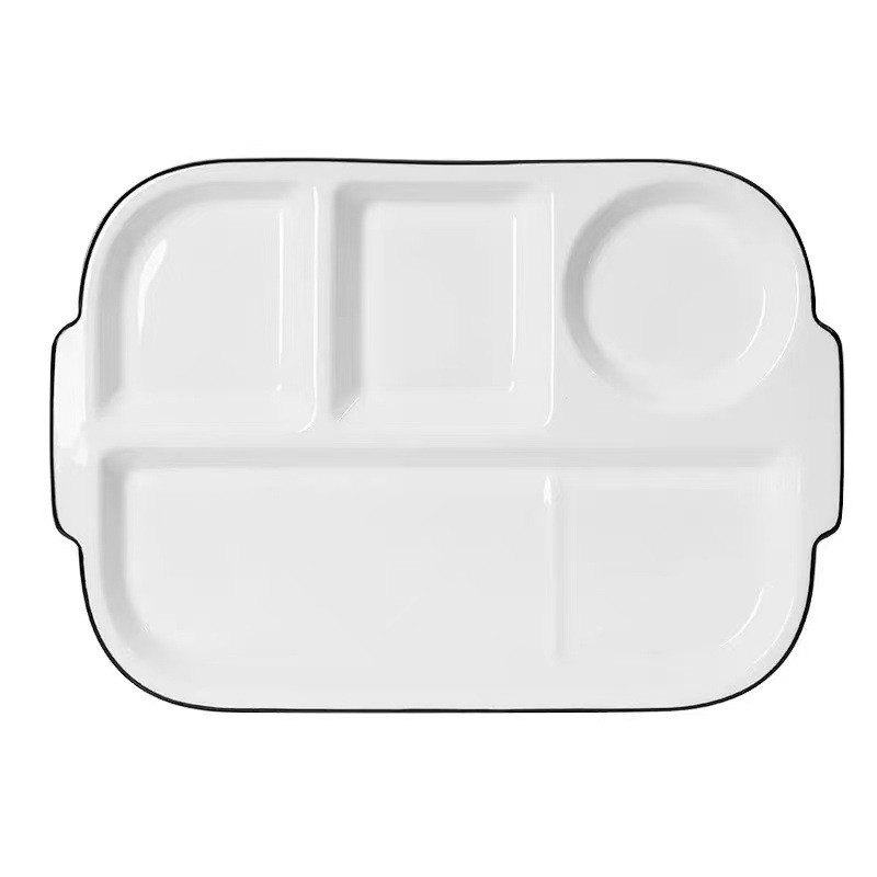 Porcelánová delená miska na porcie, nepravidelný tvar, mikrovlnná rúra, farba pod glazúrou, možnosť loga