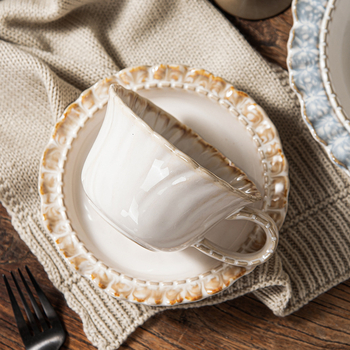 Junpin porcelánový set na kávu s podšálkami, okrúhly tvar, ľahký luxusný štýl, vhodný do mikrovlnky