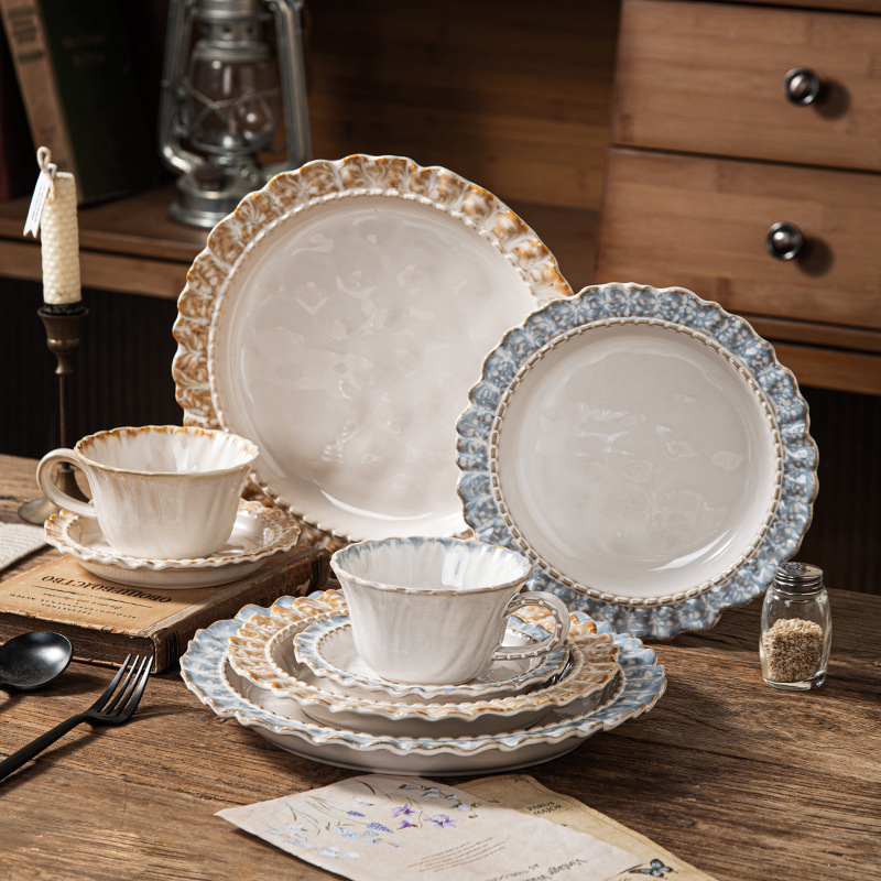 Junpin porcelánový set na kávu s podšálkami, okrúhly tvar, ľahký luxusný štýl, vhodný do mikrovlnky