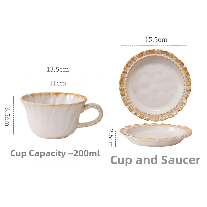 Junpin porcelánový set na kávu s podšálkami, okrúhly tvar, ľahký luxusný štýl, vhodný do mikrovlnky