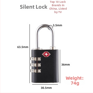 Plum Blossom TSA22003 Паролна брава за багаж – цинкова сплав, за багаж, раница, гардероб и чекмедже, модерен стил