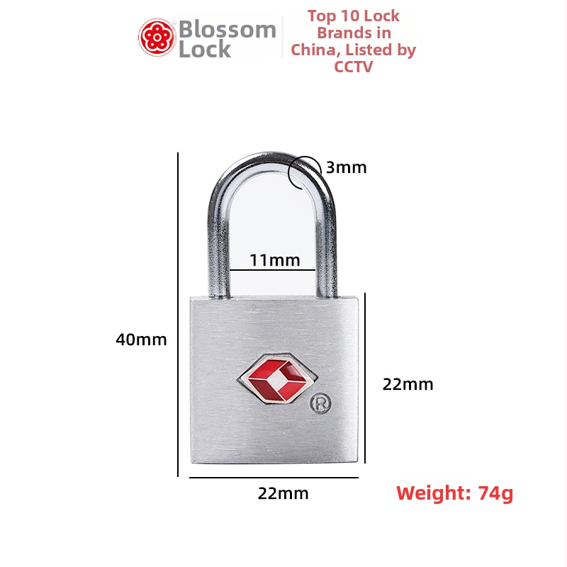 Plum Blossom TSA22003 Паролна брава за багаж – цинкова сплав, за багаж, раница, гардероб и чекмедже, модерен стил