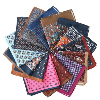 Kabatas lakatiņš Cashew Flower sērijā, ziedu raksts, poliestera-satīns, divpusēja drukāšana, vienslāņu oderējums, 76 gatavi modeļi