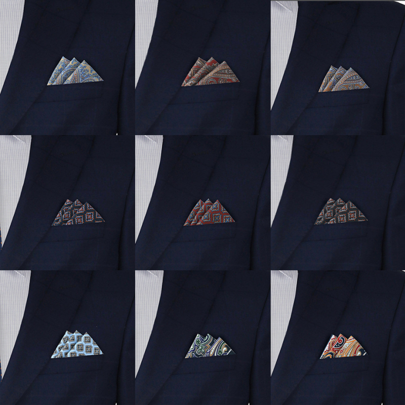 Kabatas lakatiņš Cashew Flower sērijā, ziedu raksts, poliestera-satīns, divpusēja drukāšana, vienslāņu oderējums, 76 gatavi modeļi